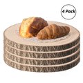 Vintiquewise Home Decor Natural Wooden Bark Slice Tray Large Rustic Table Charger Centerpiece 12”, PK 4 QI004158-12.4